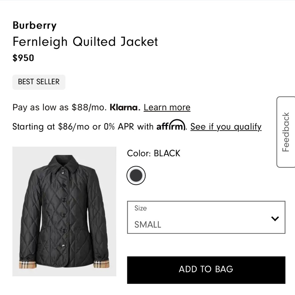 Burberry quilted jacket